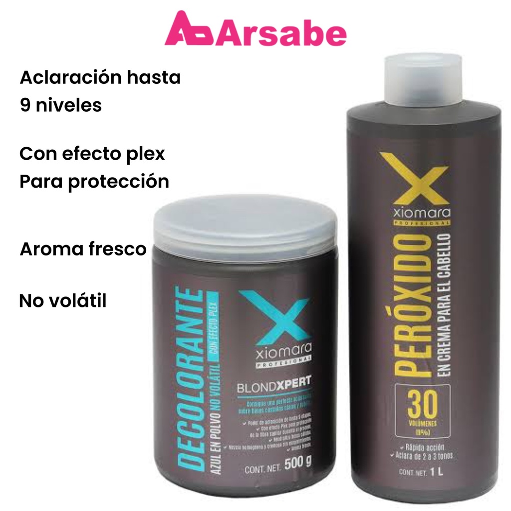 JGO DECOLORANTE 500G+PEROXIDO BLONDXPERT AZUL XIOMARA