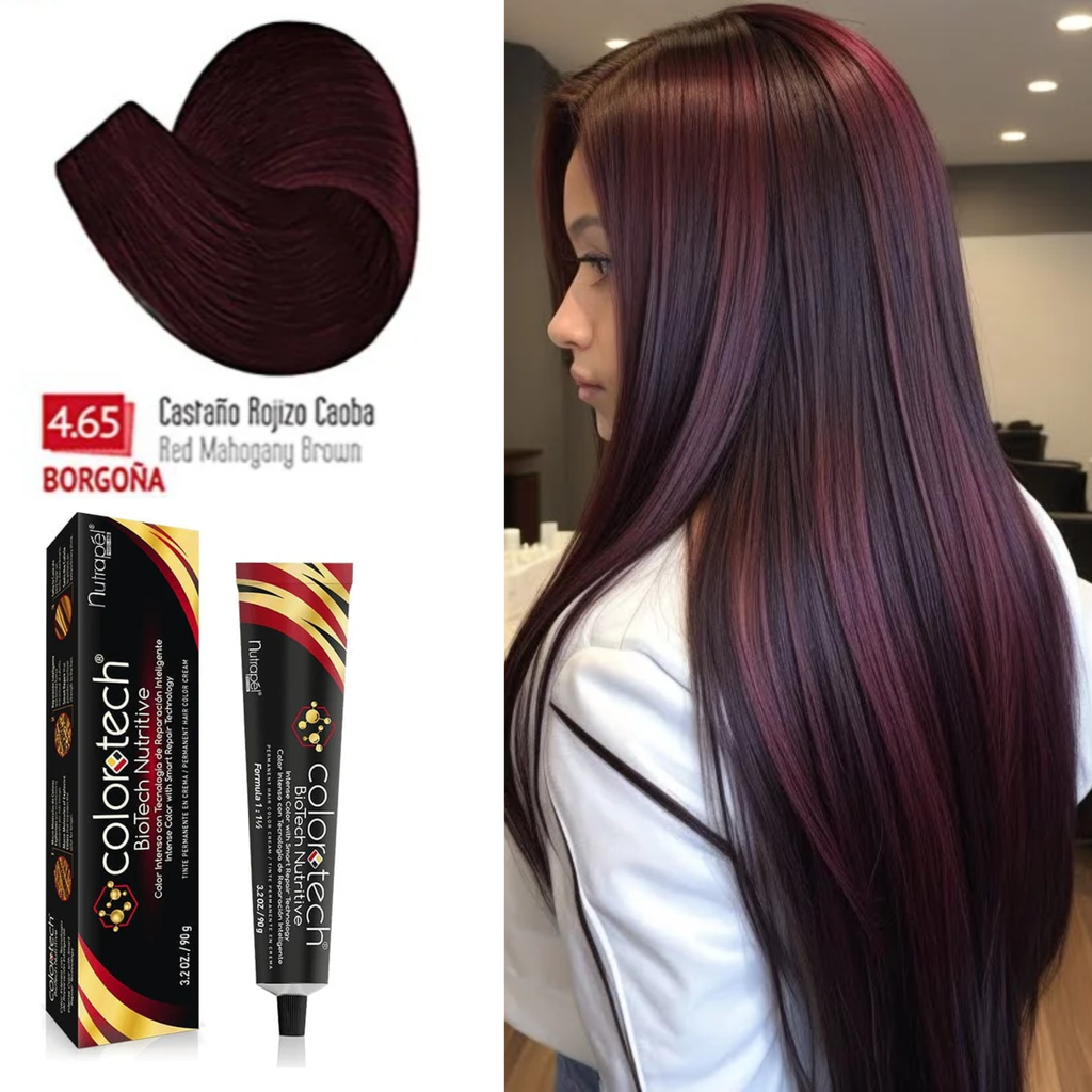 TINTE COLOR TECH 4.65 CASTAÑO ROJIZO CAOBA (BORGOÑA)