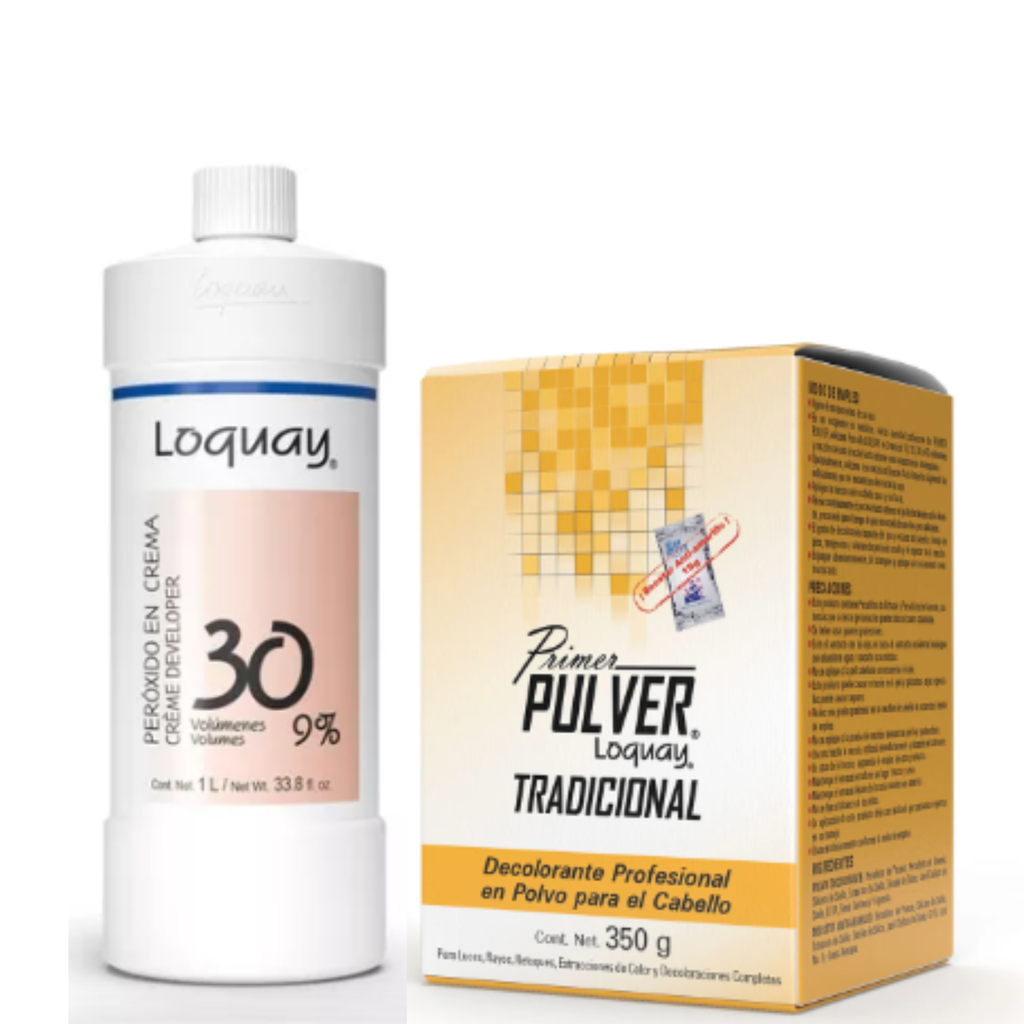 KIT DECOLORANTE AMARILLO Y PEROXIDO 30 VOL LT