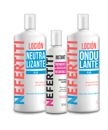 LOCION ONDULANTE FLER TODO TIPO DE CABELLO 1L NEFERTITI + NEUTRALIZANTE