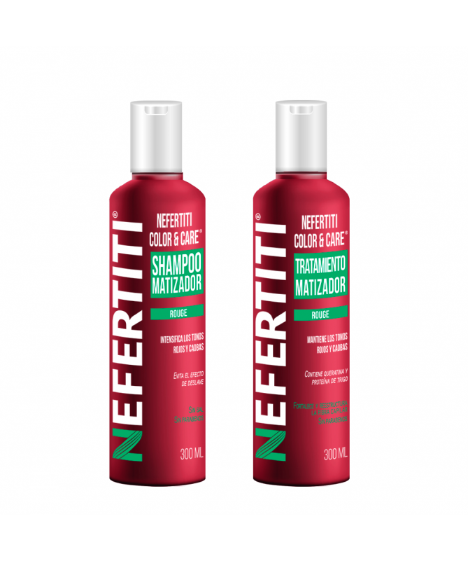 SHAMPOO Y TRAT ROUGE/ROJO 300ML NEFERTITI