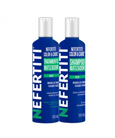 KIT SHAMPOO Y TRAT BLEU 300ML NEFERTITI