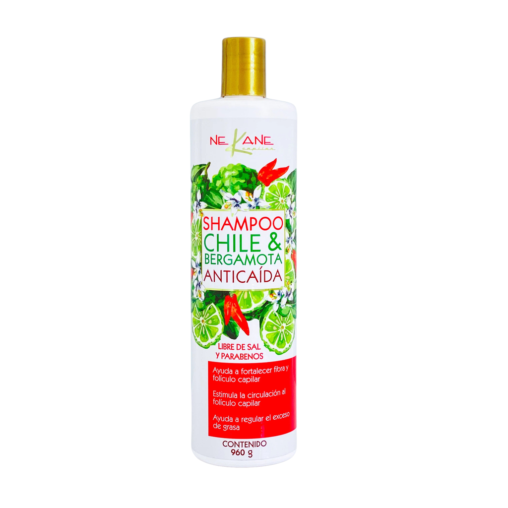 SHAMPOO CHILE Y BERGAMOTA ANTICAIDA NEKANE 960ML (7502260490063)