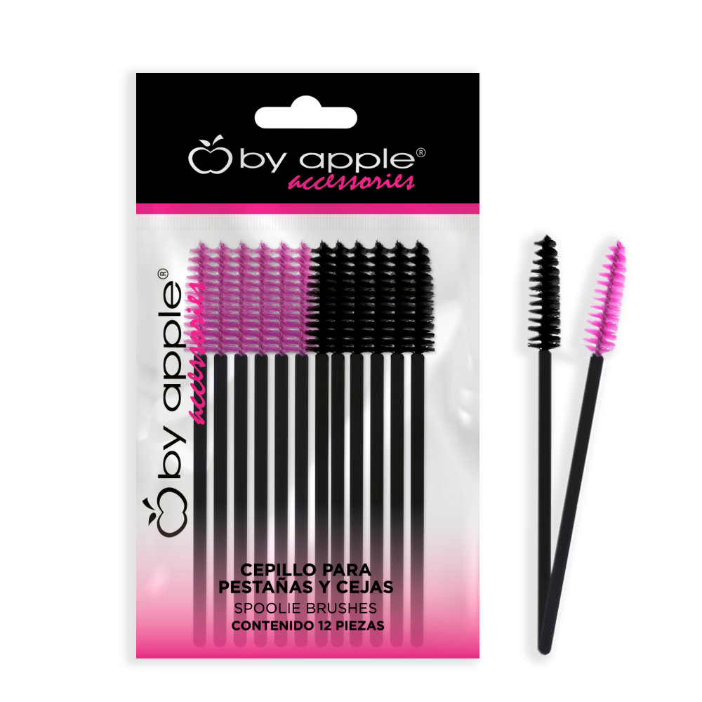 CEPILLO PARA CEJAS Y PESTAÑAS BY APPLE (PQT 12 PZ) 10CM 50510