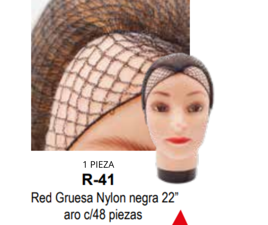 1 PZ RED PARA CABELLO GRUESA NEGRA MEDIANA (48p) R-41