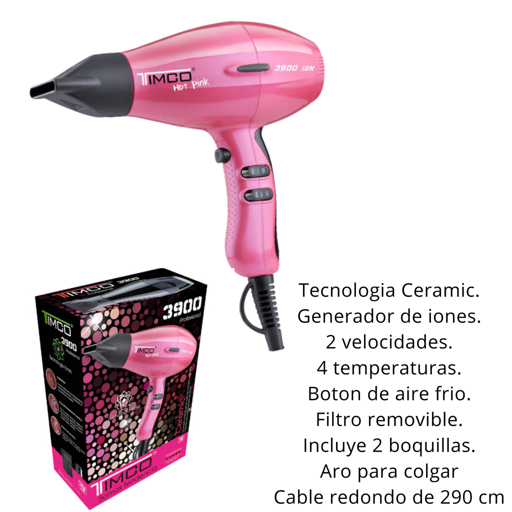 SECADORA PROFESIONAL TIMCO HOT PINK HP 3900