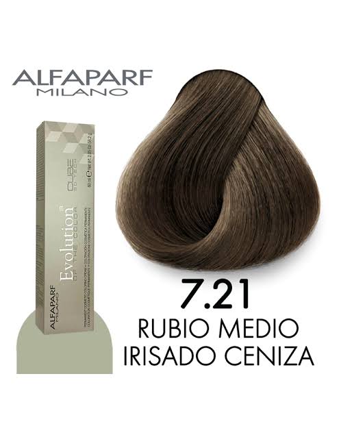 TINTE ALFAPARF 7.21 RUBIO MEDIO IRISADO CENIZA