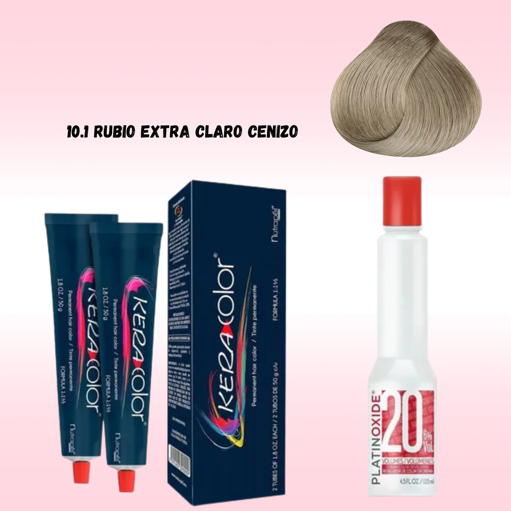 TINTE KERACOLOR 10.1 RUBIO EXTRA CLARO CENIZO