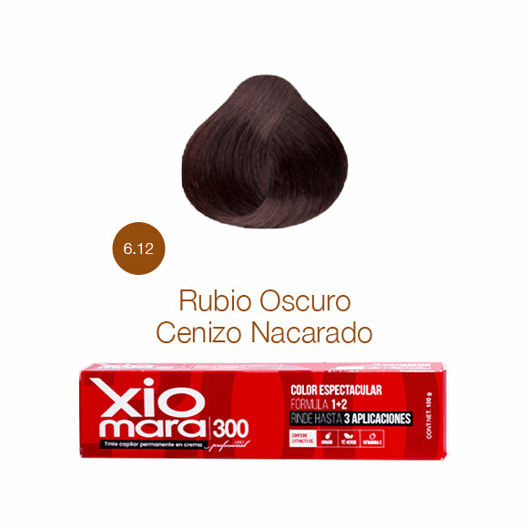 TINTE XIOMARA 6.12 Rubio oscuro cenizo nacarado