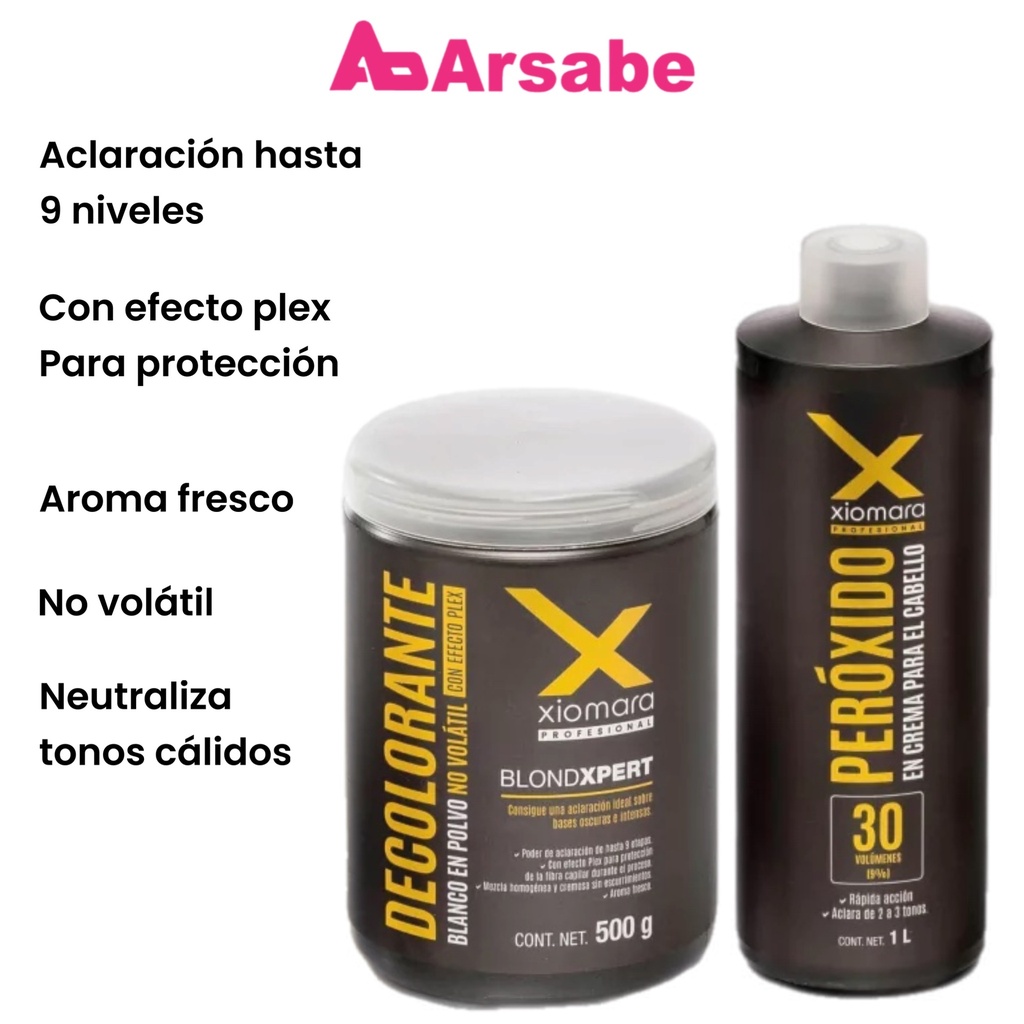 JGO DECOLORANTE 500G+PEROX 30VOL 1L FIXOCOLOR XIOMARA
