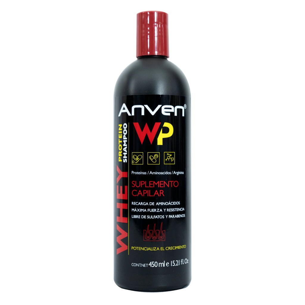 SHAMPOO PROTEIN WHEY ANVEN SUPLEMENTO CAPILAR 450ML