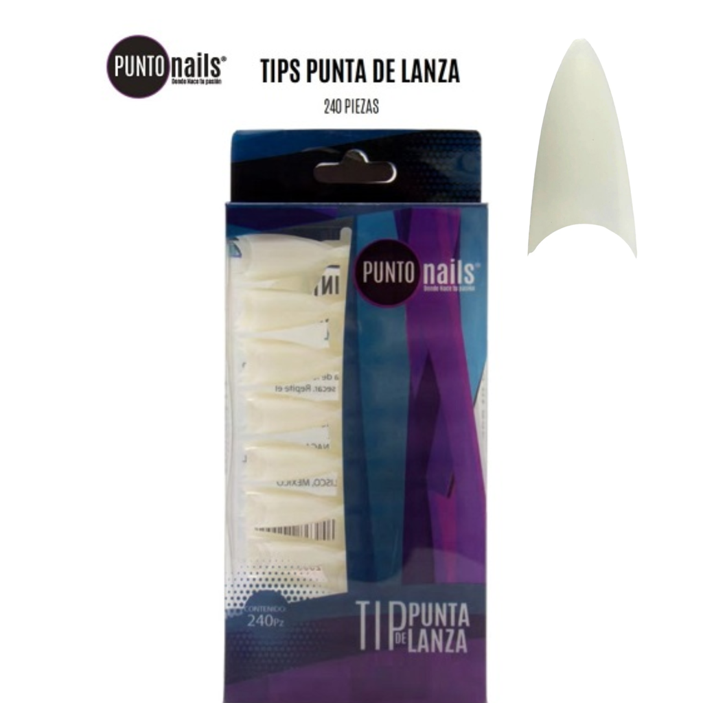 PUNTO NAILS TIP PUNTA DE LANZA NATURAL