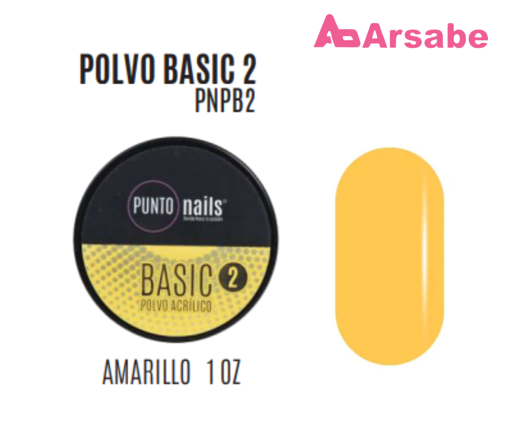 PUNTO NAILS POLVO BASIC 2 AMARILLO 1OZ