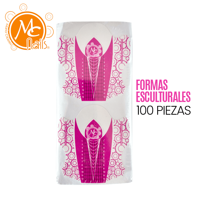 FORMAS ESCULTURALES ROSA GRANDE 100PZ MC NAILS (10P)