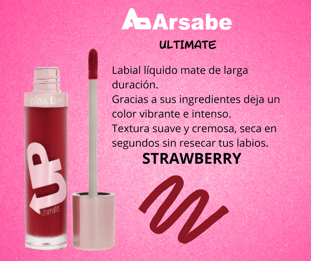 LABIAL LIQUIDO MATE ULTIMATE STRAWBERRY PKUM10