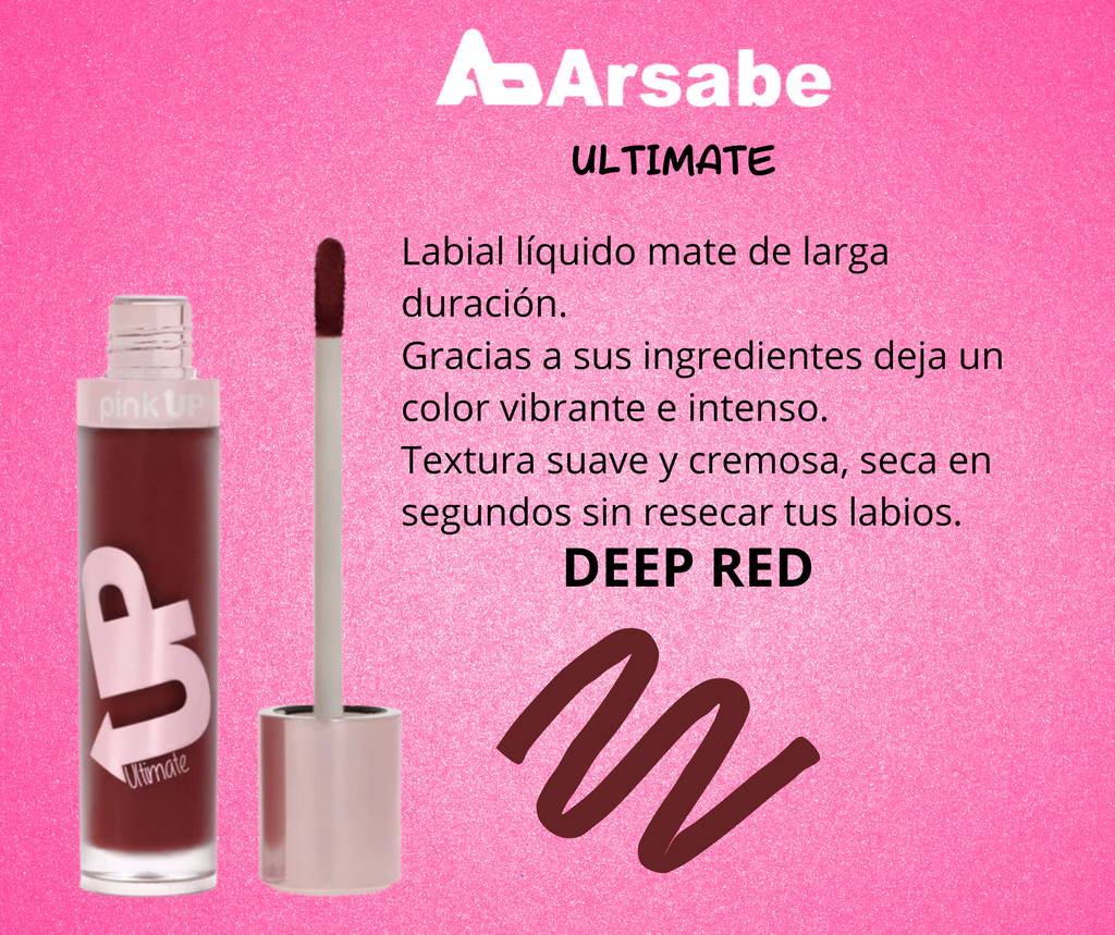 LABIAL LIQUIDO MATE ULTIMATE DEEP RED PKUM11