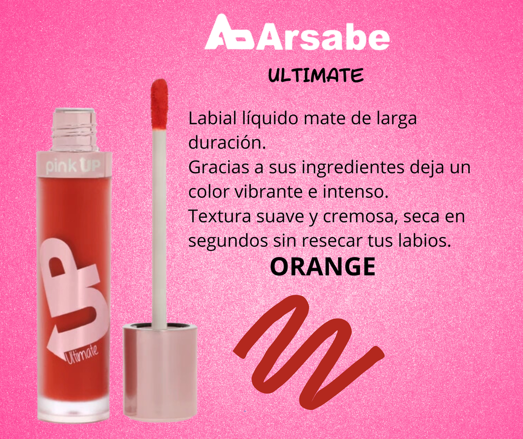 LABIAL LIQUIDO MATE ORANGE ULTIMATE PKUM27