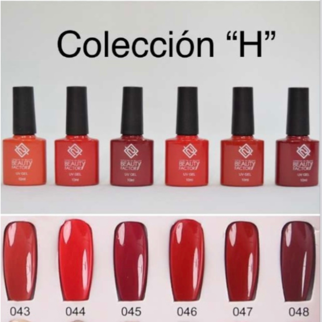 SET GEL PARA UÑAS GAMA H DE 6 PIEZAS BEAUTY FACTORY BFSGU-H