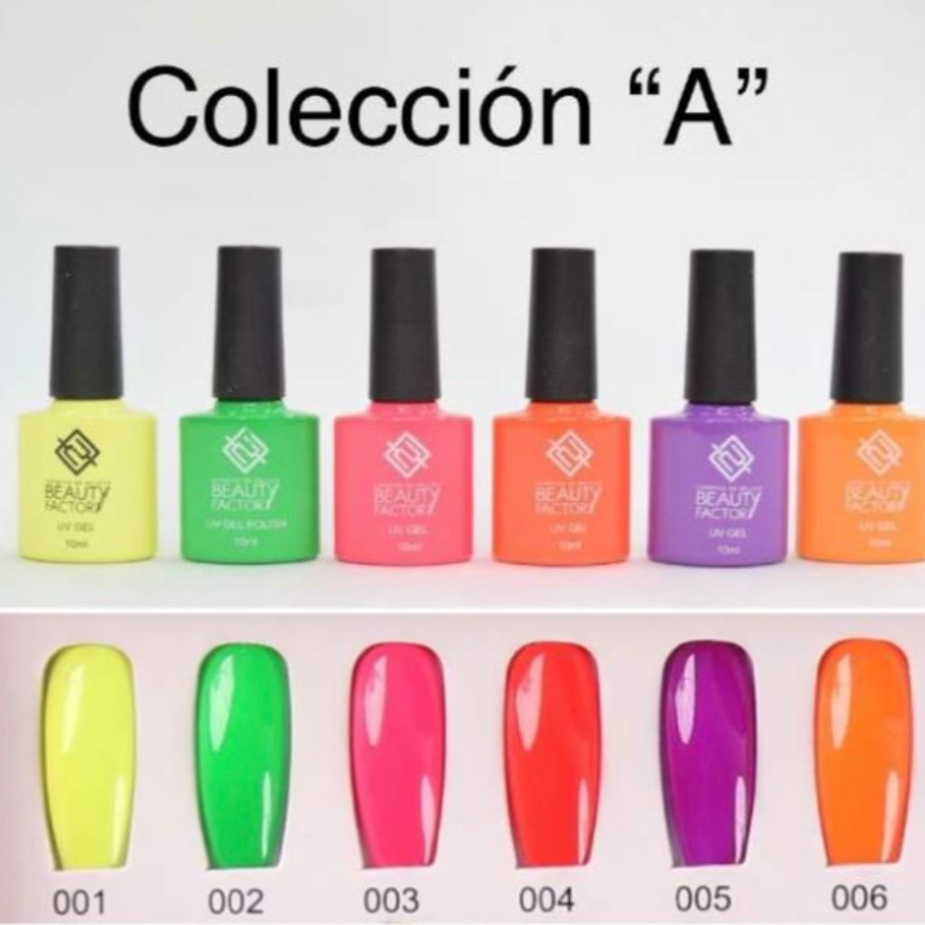 SET GEL PARA UÑAS GAMA A DE 6 PIEZAS BEAUTY FACTORY BFSGU-A