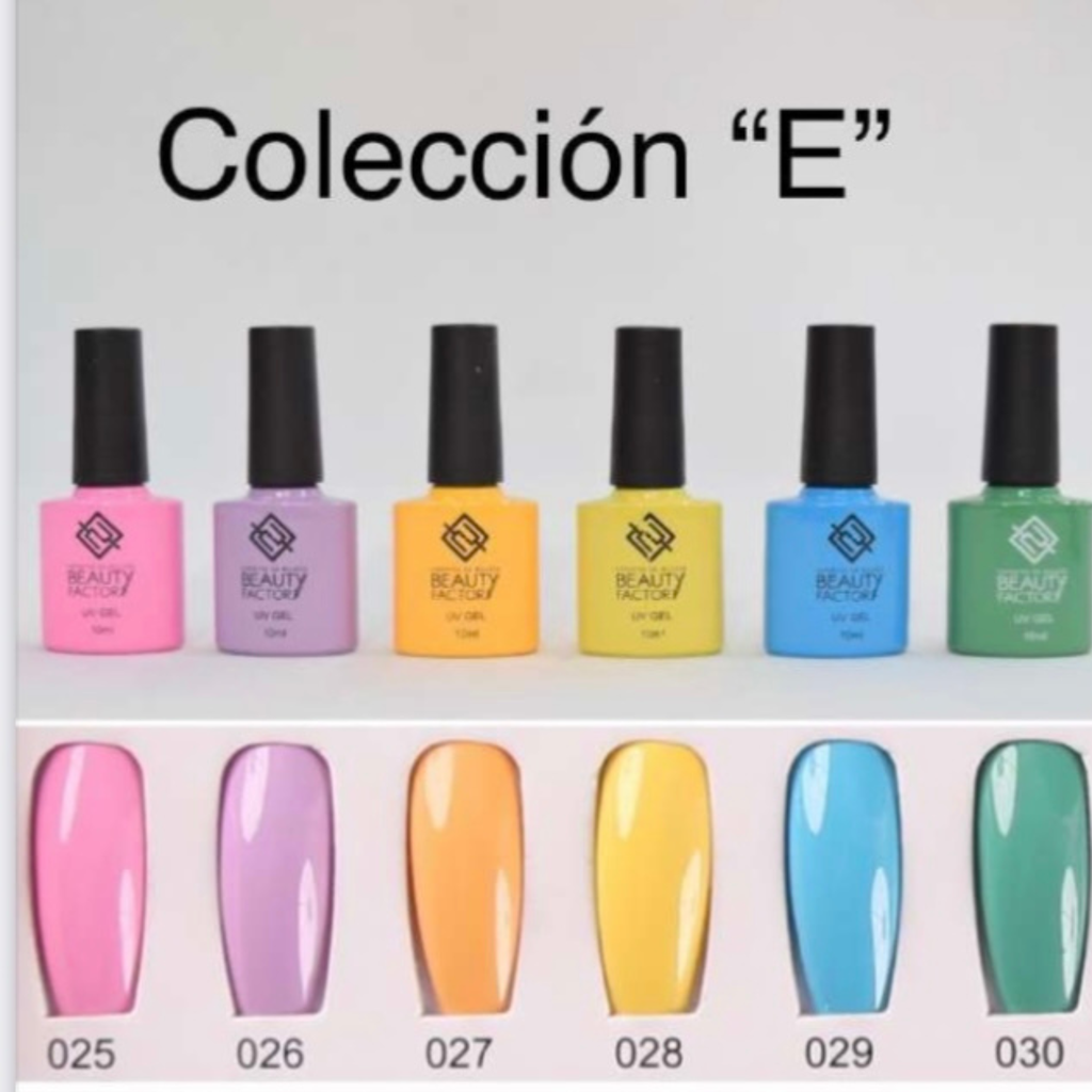 SET GEL PARA UÑAS GAMA E DE 6 PIEZAS BEAUTY FACTORY BFSGU-E