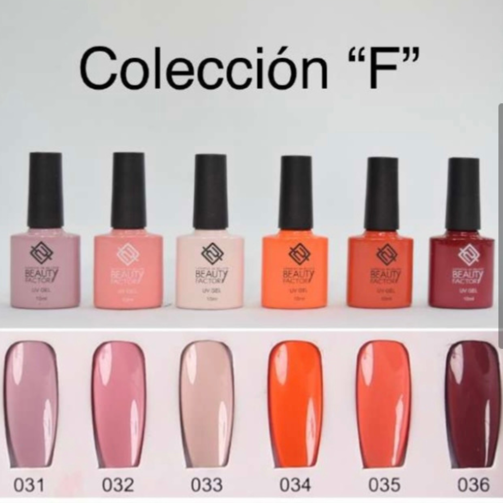 SET GEL PARA UÑAS GAMA F DE 6 PIEZAS BEAUTY FACTORY BFSGU-F