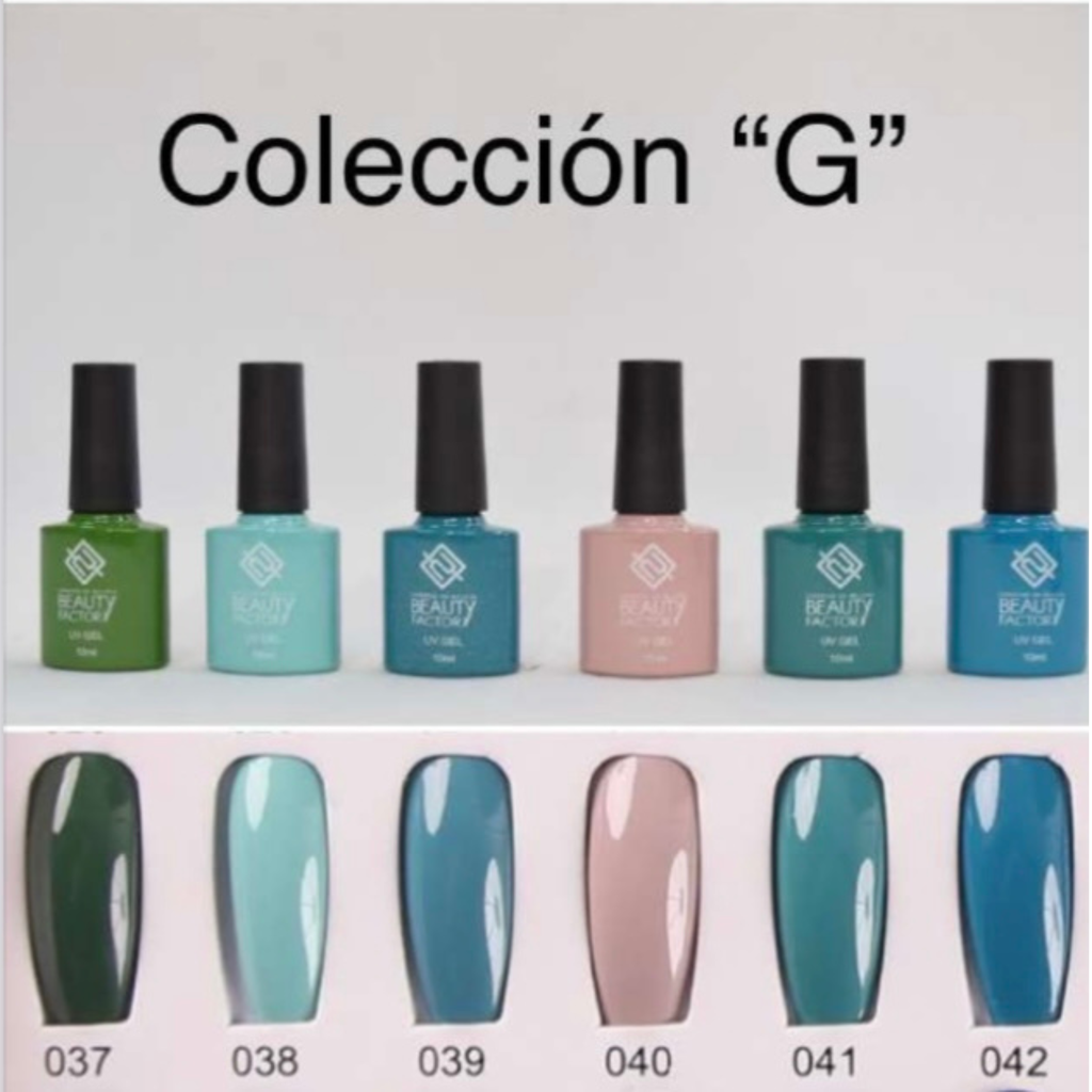 SET GEL PARA UÑAS GAMA G DE 6 PIEZAS BEAUTY FACTORY BFSGU-G