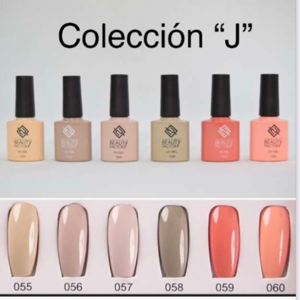 SET GEL PARA UÑAS GAMA J DE 6 PIEZAS BEAUTY FACTORY BFSGU-J