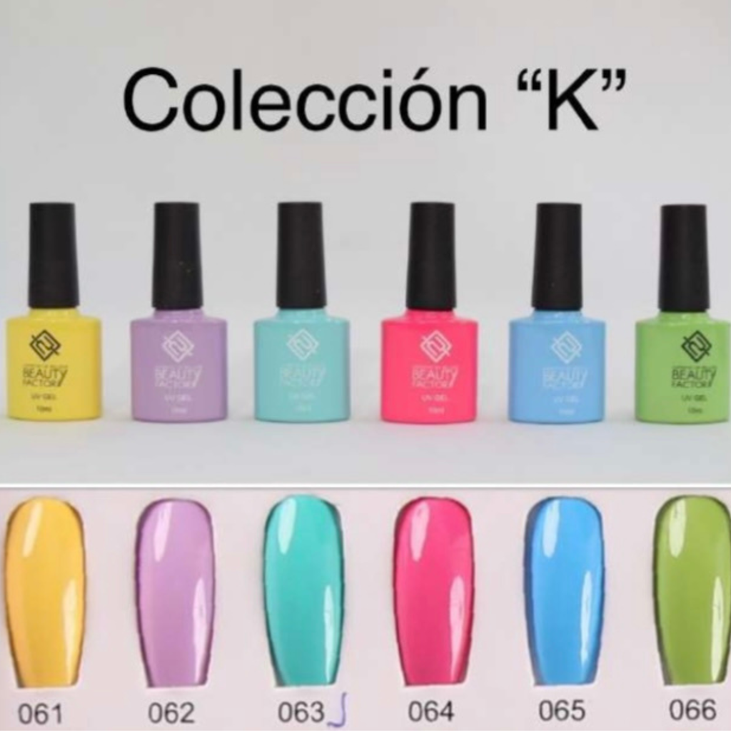 SET GEL PARA UÑAS GAMA K DE 6 PIEZAS BEAUTY FACTORY BFSGU-K