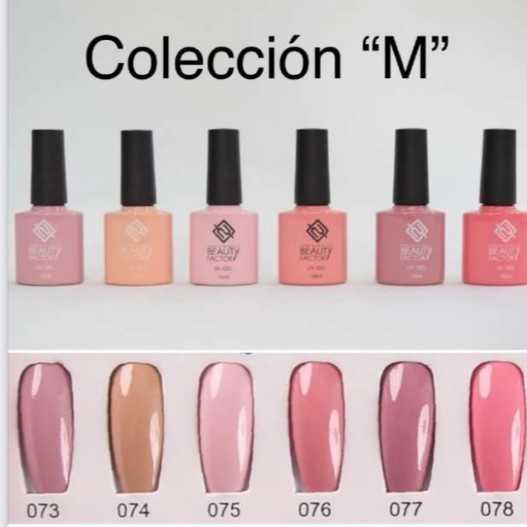 SET GEL PARA UÑAS GAMA M DE 6 PIEZAS BEAUTY FACTORY BFSGU-M