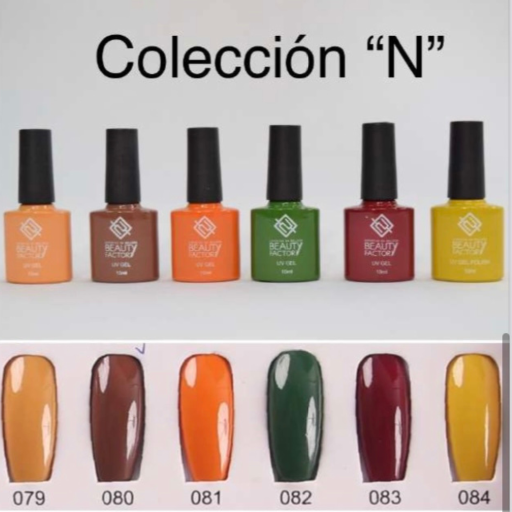 SET GEL PARA UÑAS GAMA N DE 6 PIEZAS BEAUTY FACTORY BFSGU-N