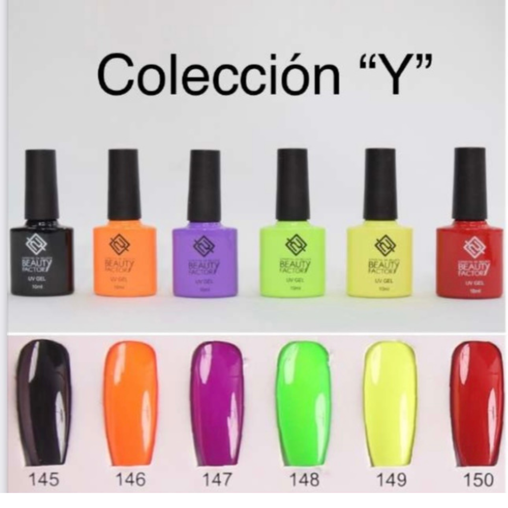 SET GEL PARA UÑAS GAMA Y DE 6 PIEZAS BEAUTY FACTORY BFSGU-Y