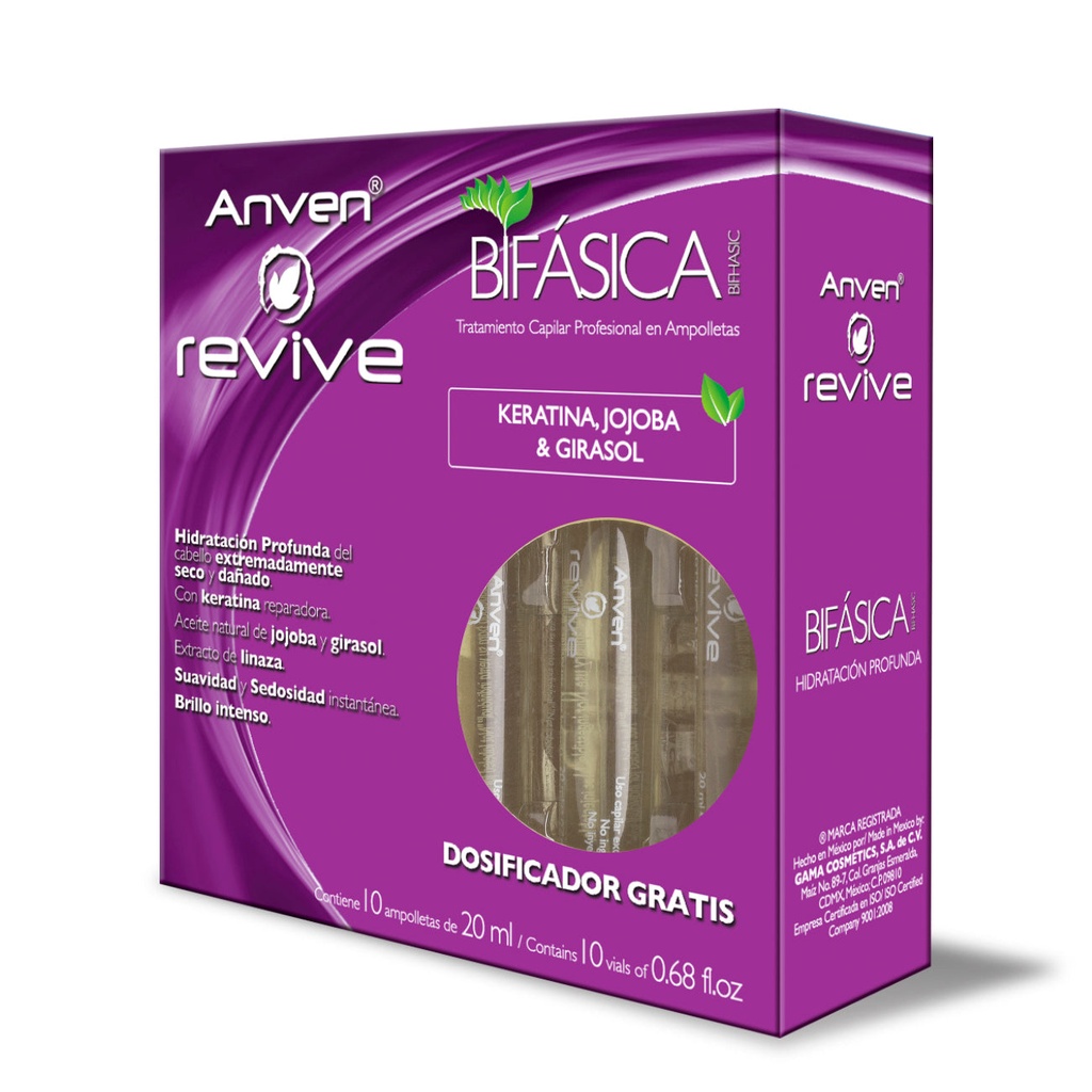 AMPOLLETA REVIVE BIFASICA C/KERATINA 20ML ANVEN