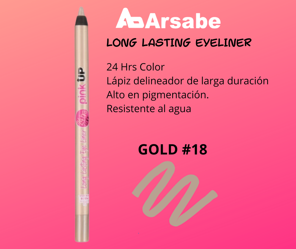 LONG LASTING EYE LINER 24HRS. EYE LINER  PINK UP ROSE GOLD 18, PZ.