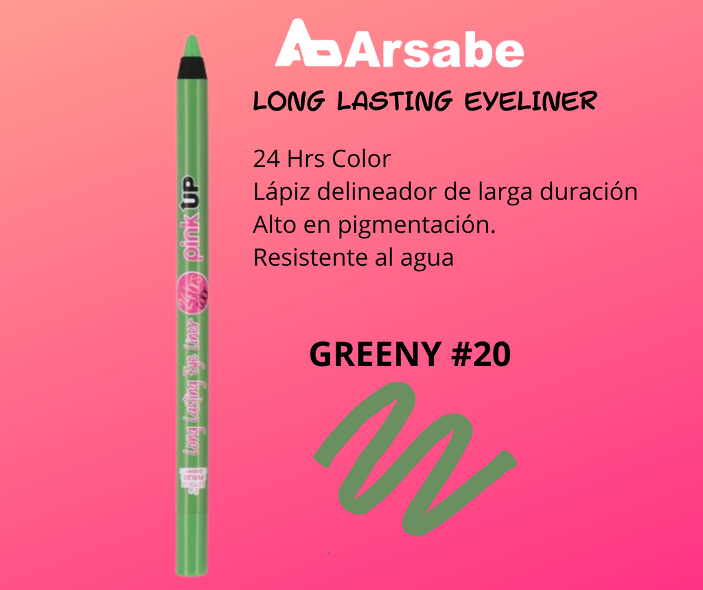 LONG LASTING EYE LINER 24HRS. EYE LINER  PINK UP GREENY 20 PZ.