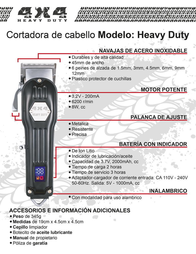 MAQUINA PARA RASURAR CLIPPER ADVENTURE 4X4