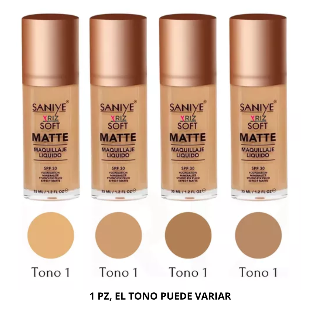 MAQUILLAJE LIQUIDO SOFT MATTE SANIYE R6001 (12P)