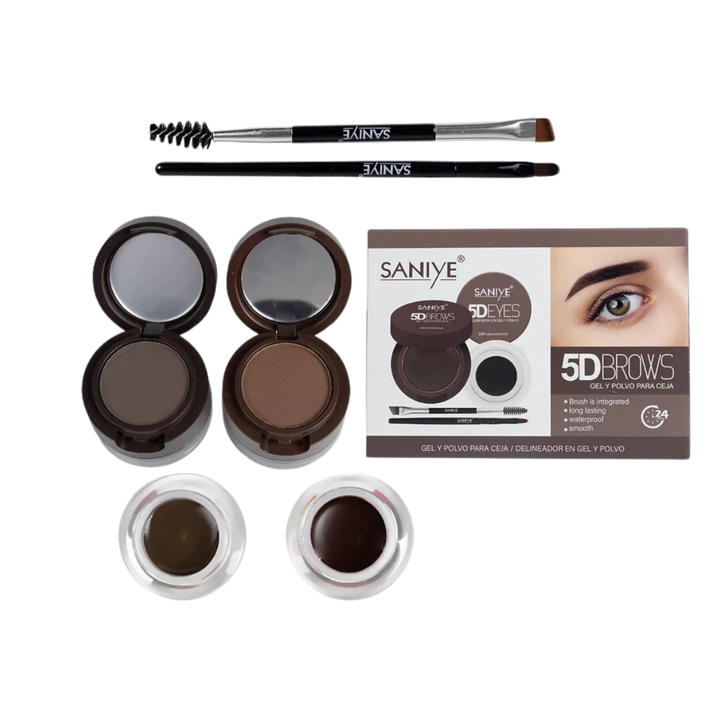 GEL Y POLVO PARA CEJAS 5D BROWS SANIYE T401 (12P)