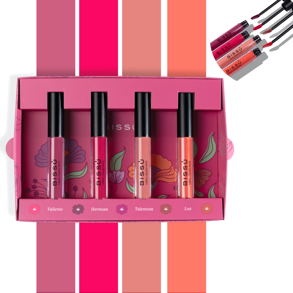 KIT DE LABIAL LIQUIDO MATE BISSU C/4PZAS 01 ERES HERMOSA