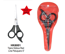 [7502252539824] TIJERA PELUQUERO GLOBI RED 5" HK6001