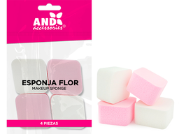 [7503024619119] Bolsa con 4 esponjas aplicadoras de Maquillaje tipo flor AND 20087