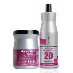 [7506115651883] KIT DECOLORANTE 350GR+PEROXIDO 1L ANVEN KITA350