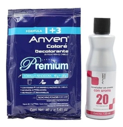 [KITAP50] KIT DECOLORANTE PREMIUM 50G+PEROX 30VOL CHICO ANVEN