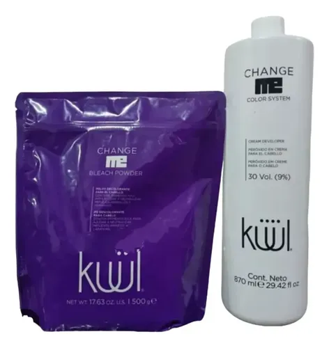 [7501438362799] JUEGO DECOLORANTE 500G +PEROXIDO 30VOL 870ML KUUL (7501438300524)