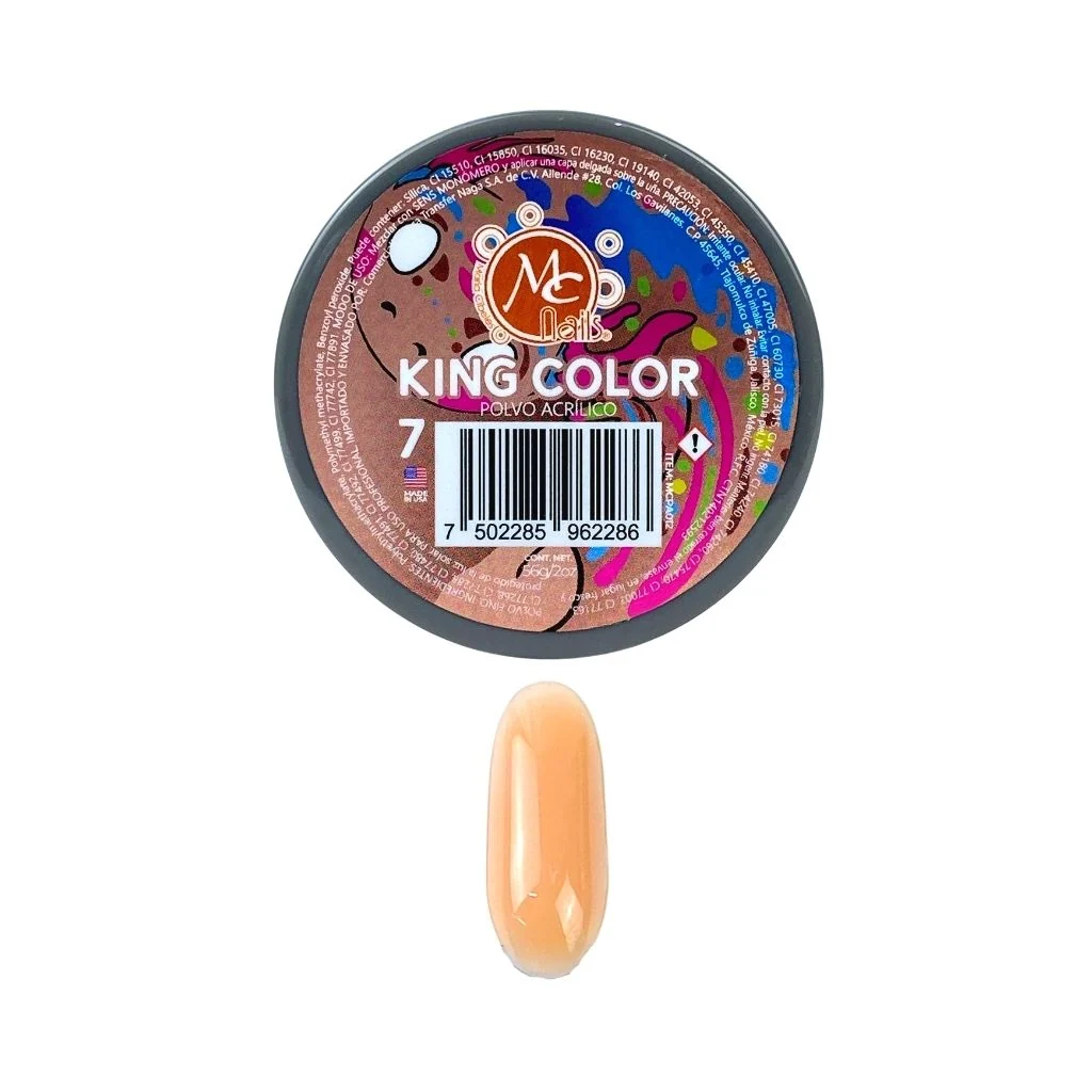 [7502285962286] POLVO ACRILICO KING COLOR 20Z #7 MC NAILS