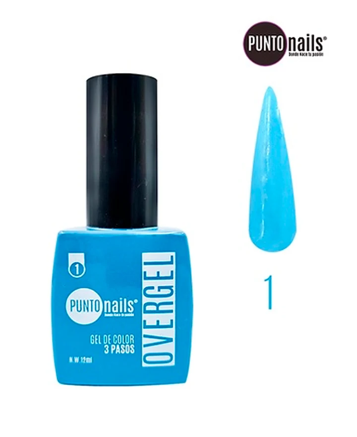 [PNOVER01] PUNTO NAILS OVERGEL AZUL AQUA #01 12ml