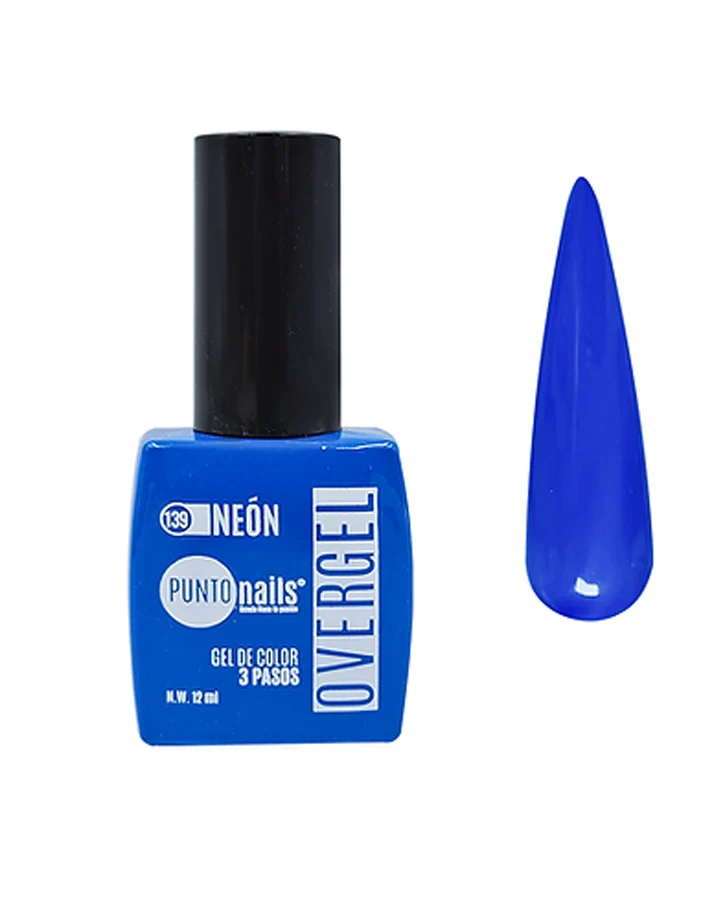 [7502288770192] PUNTO NAILS OVERGEL NEON AZUL #139