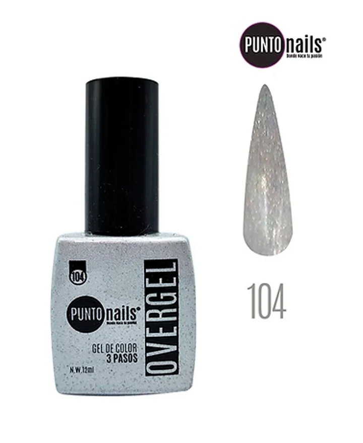 [7505031103391] PUNTO NAILS OVERGEL PLATA CON GLITTER #104 12ml