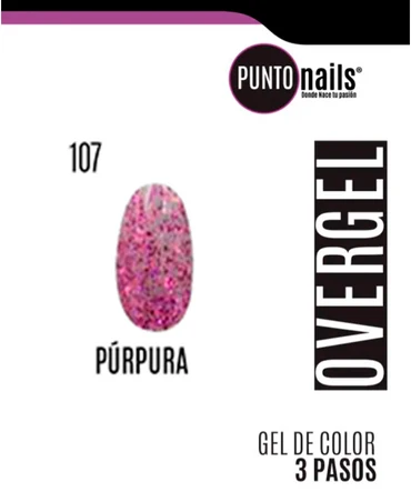 [7505031103421] PUNTO NAILS OVERGEL PURPURA CON GLITTER #107