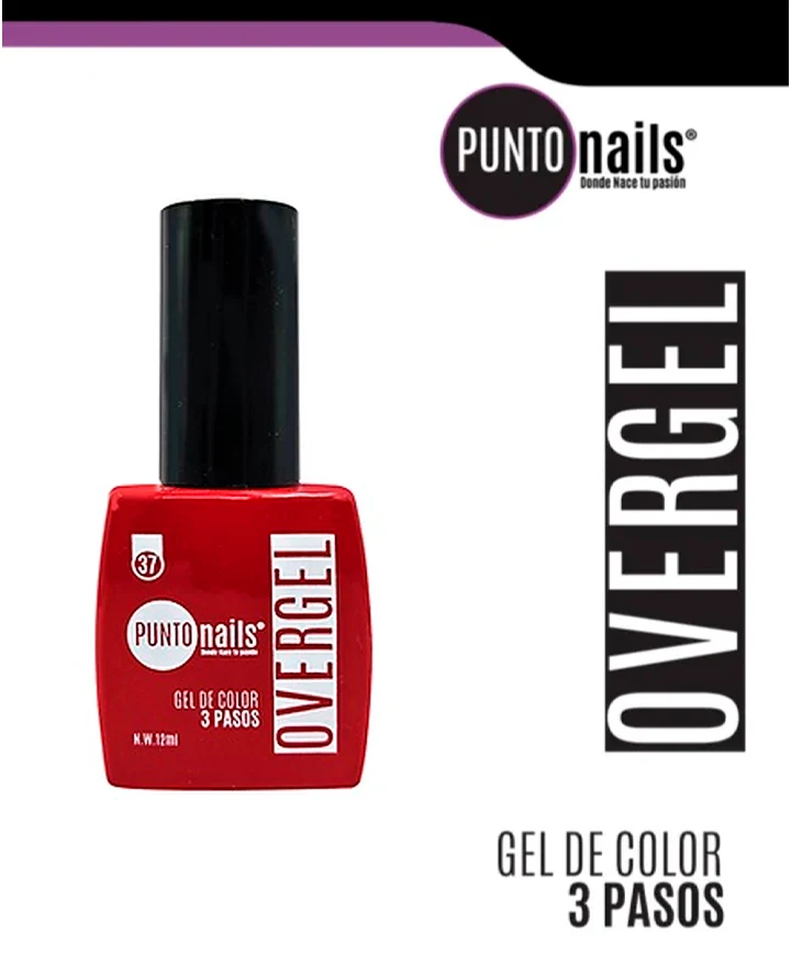 [7505031102721] PUNTO NAILS OVERGEL ROJO BERMELLON #37 12ml