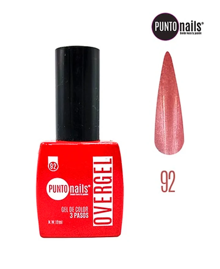 [7505031103278] PUNTO NAILS OVERGEL ROJO CARMESI #92 12ml
